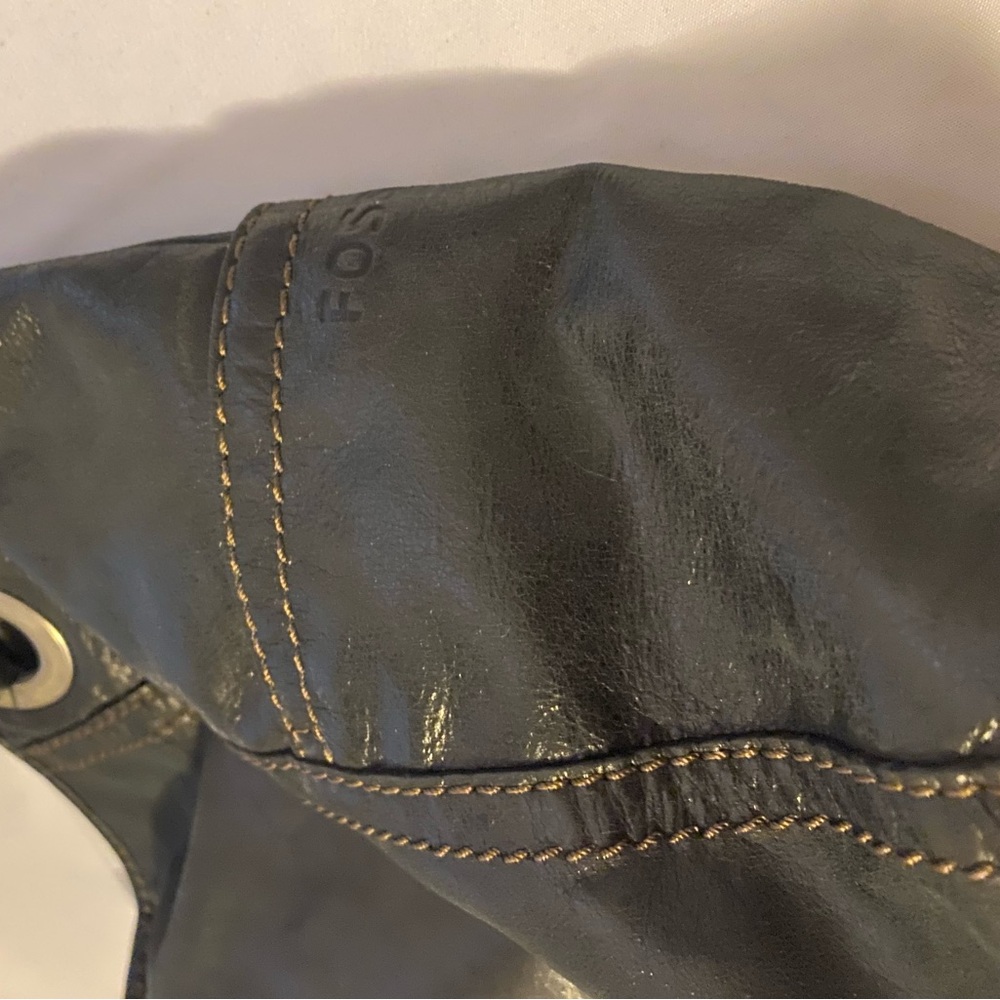 Fossil Medium Solid Black Leather Shoulder Purse - image 4